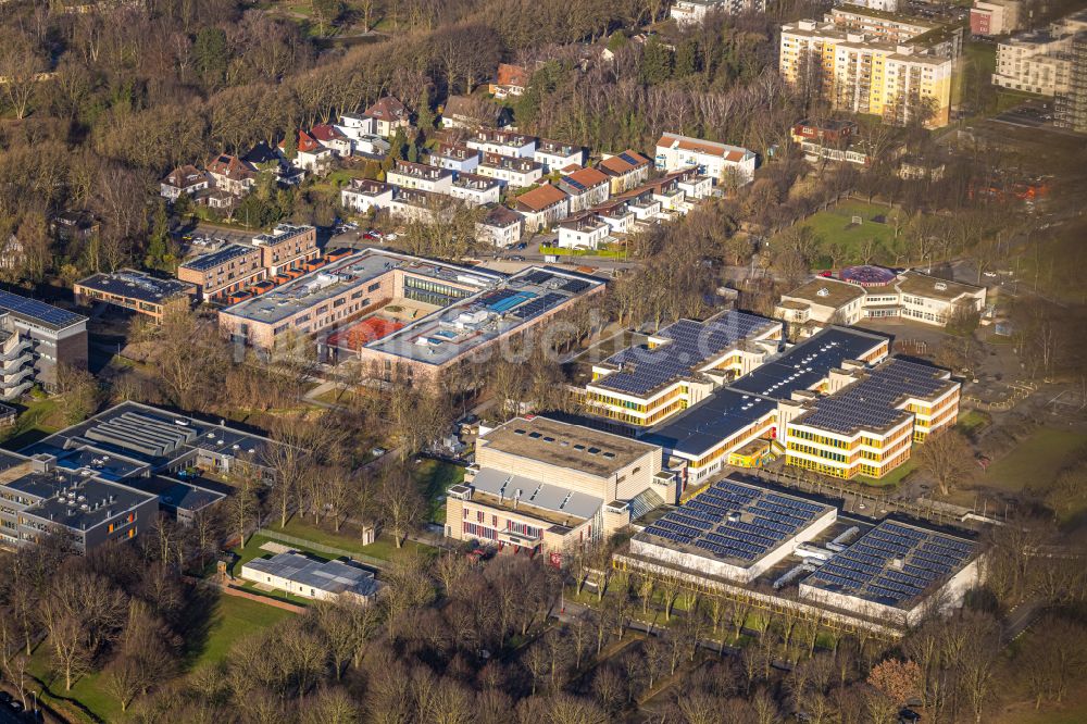 Unna von oben - Schulgebäude Jakob-Muth-Schule in Unna im Bundesland Nordrhein-Westfalen, Deutschland