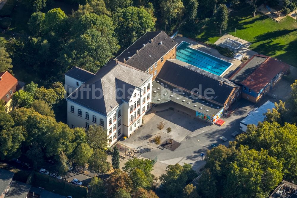 Luftaufnahme Unna - Schulgebäude der Katharinenschule in Unna im Bundesland Nordrhein-Westfalen, Deutschland