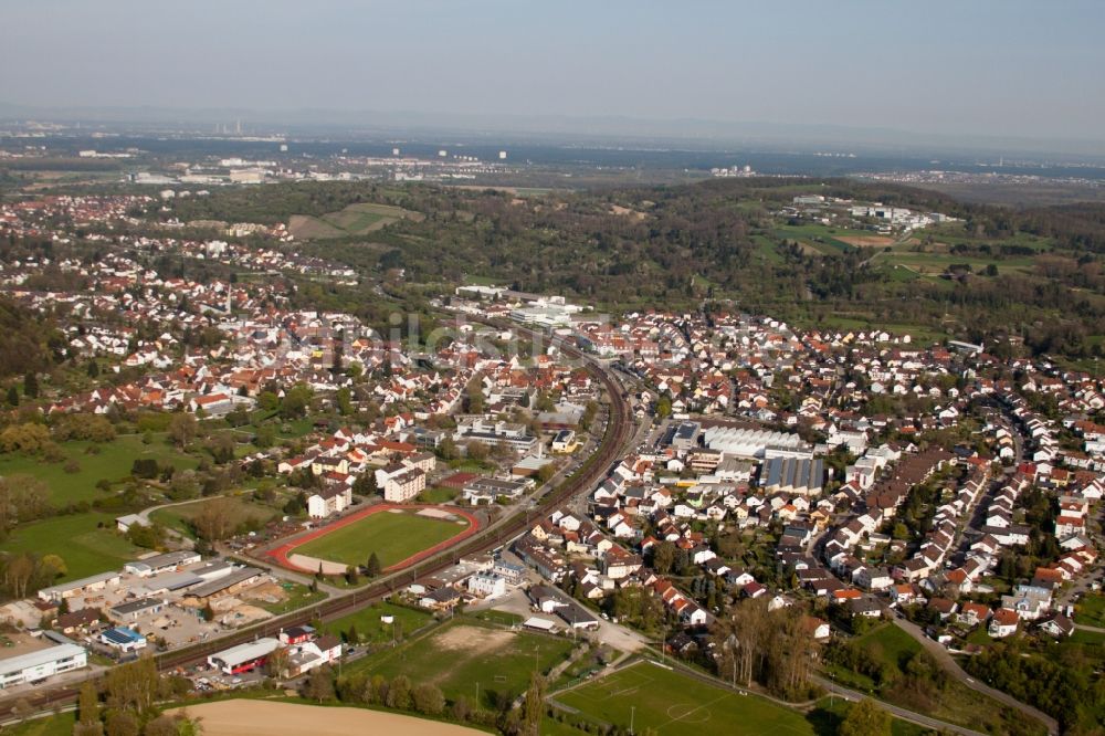 Luftbild Pfinztal - Schulgebäude der Ludwig-Marum-Gymnasium Pfinztal im Ortsteil Berghausen in Pfinztal im Bundesland Baden-Württemberg