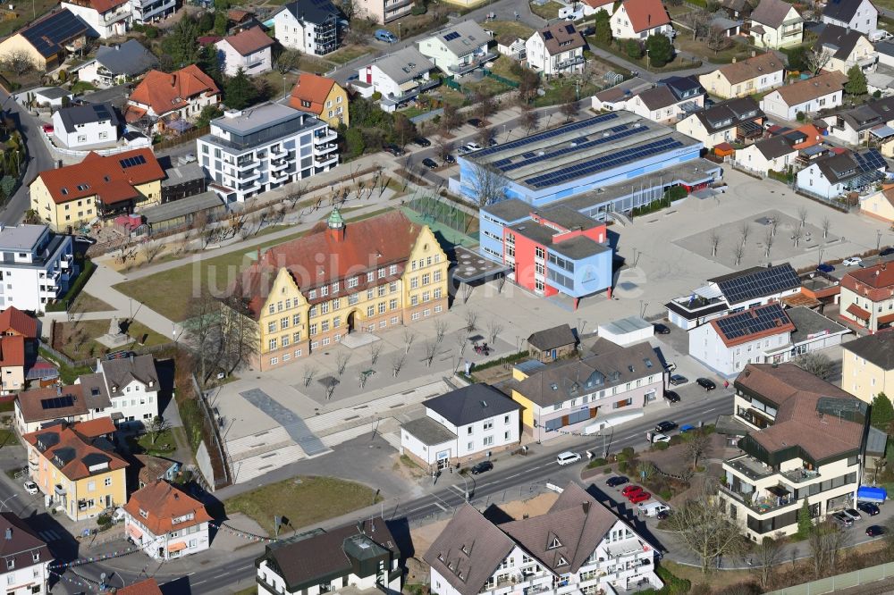 Murg aus der Vogelperspektive: Schulgebäude der Murgtalschule in Murg im Bundesland Baden-Württemberg, Deutschland