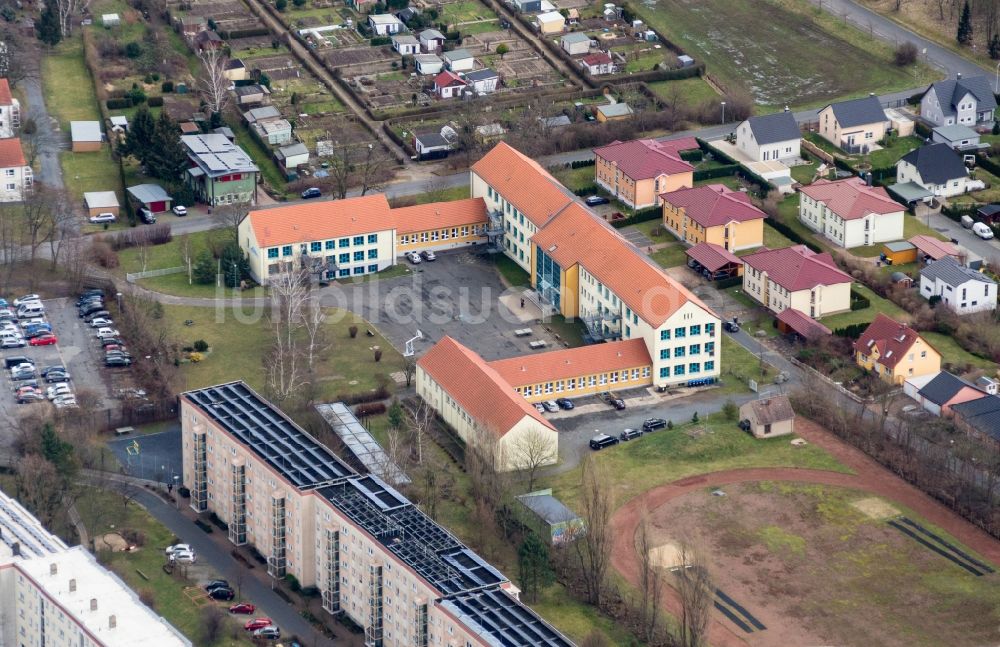 Luftbild Großenhain - Schulgebäude der 1. Oberschule Am Kupferberg in Großenhain im Bundesland Sachsen, Deutschland