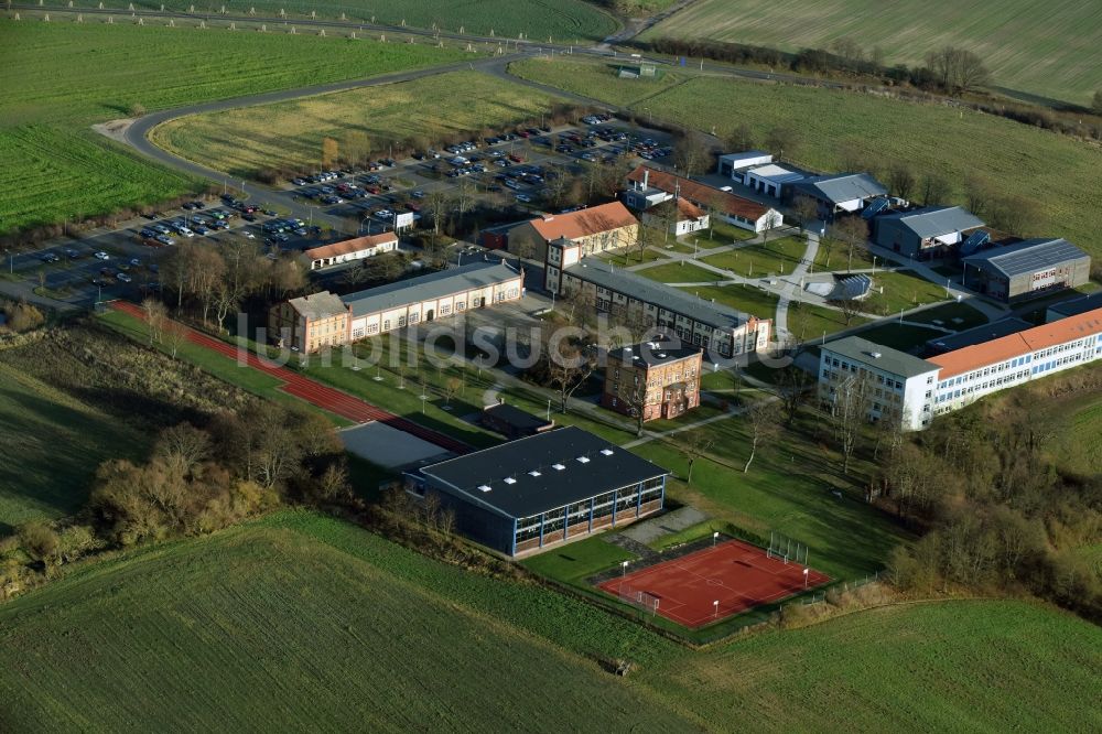 Fürstenwalde/Spree von oben - Schulgebäude der Oberstufenzentrum am Palmnicken in Fürstenwalde/Spree im Bundesland Brandenburg