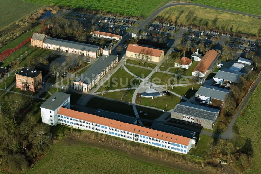 Luftaufnahme Fürstenwalde/Spree - Schulgebäude der Oberstufenzentrum am Palmnicken in Fürstenwalde/Spree im Bundesland Brandenburg