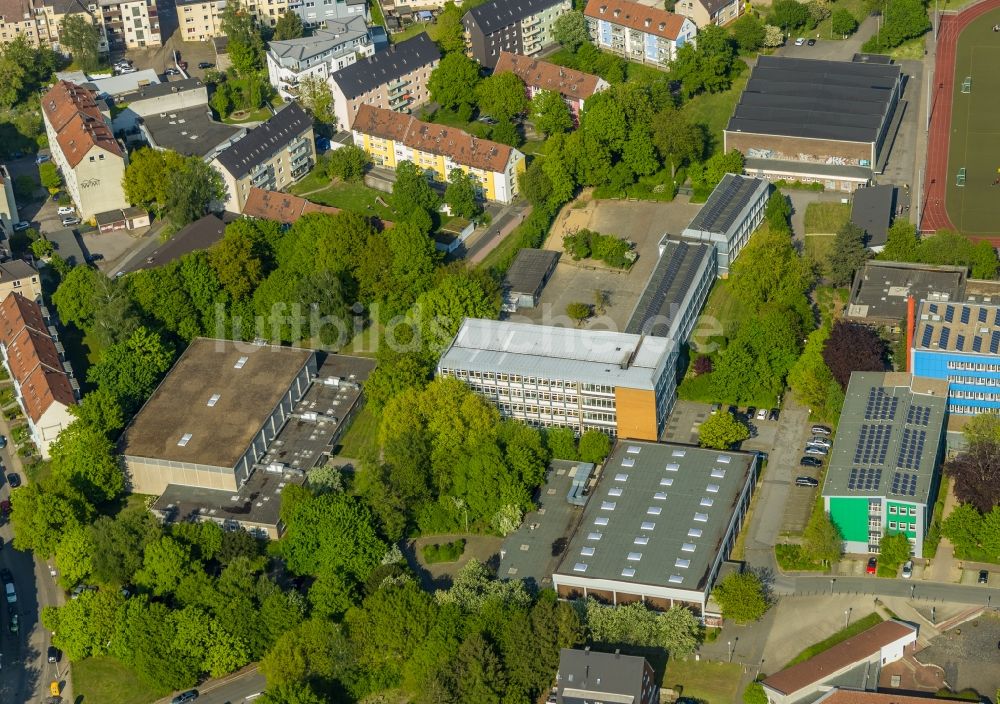 Luftaufnahme Witten - Schulgebäude der Otto-Schott-Realschule in Witten im Bundesland Nordrhein-Westfalen, Deutschland