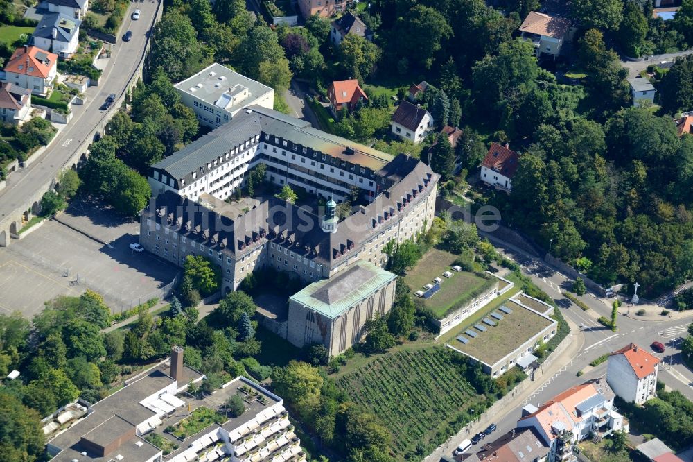 Luftaufnahme Bruchsal - Schulgebäude der Privates Gymnasium St. Paulusheim in Bruchsal im Bundesland Baden-Württemberg