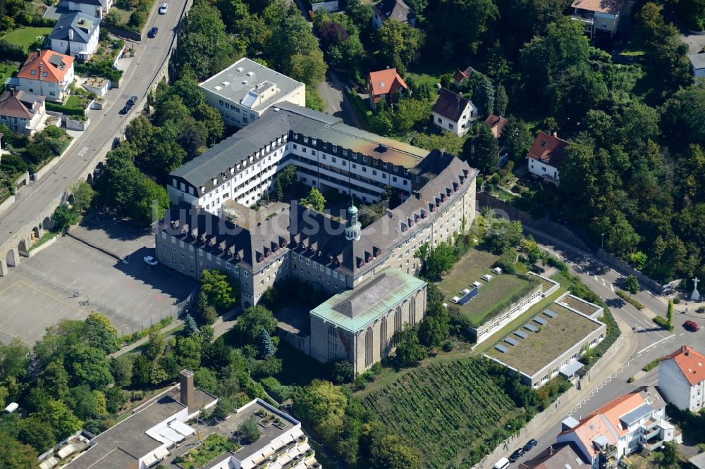 Bruchsal von oben - Schulgebäude der Privates Gymnasium St. Paulusheim in Bruchsal im Bundesland Baden-Württemberg