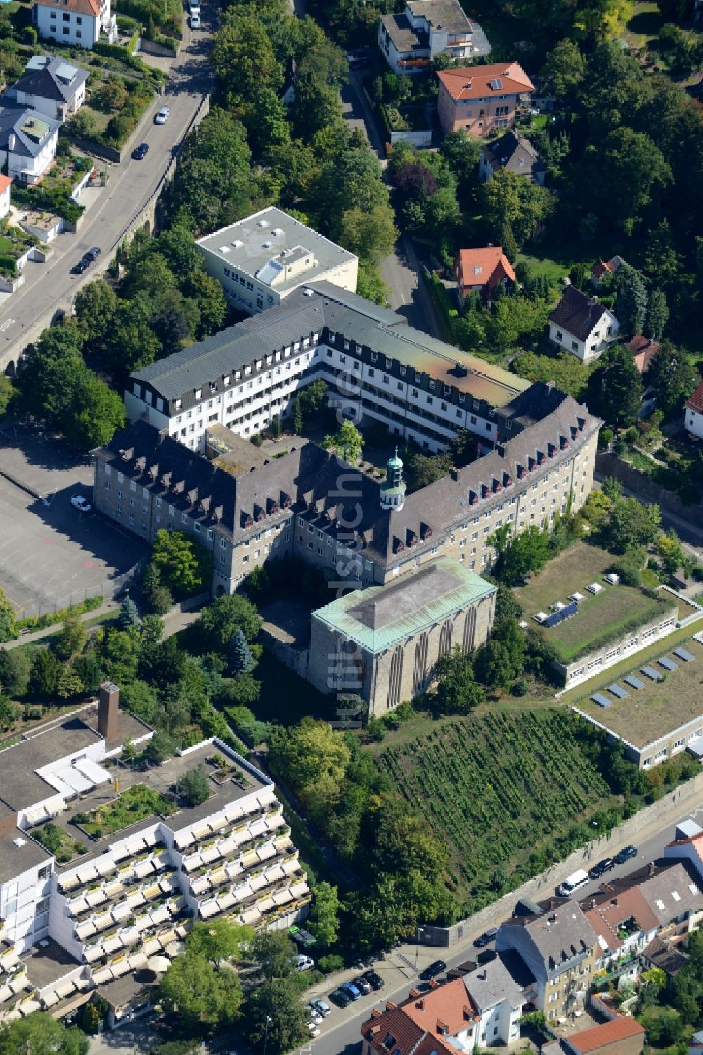 Bruchsal aus der Vogelperspektive: Schulgebäude der Privates Gymnasium St. Paulusheim in Bruchsal im Bundesland Baden-Württemberg