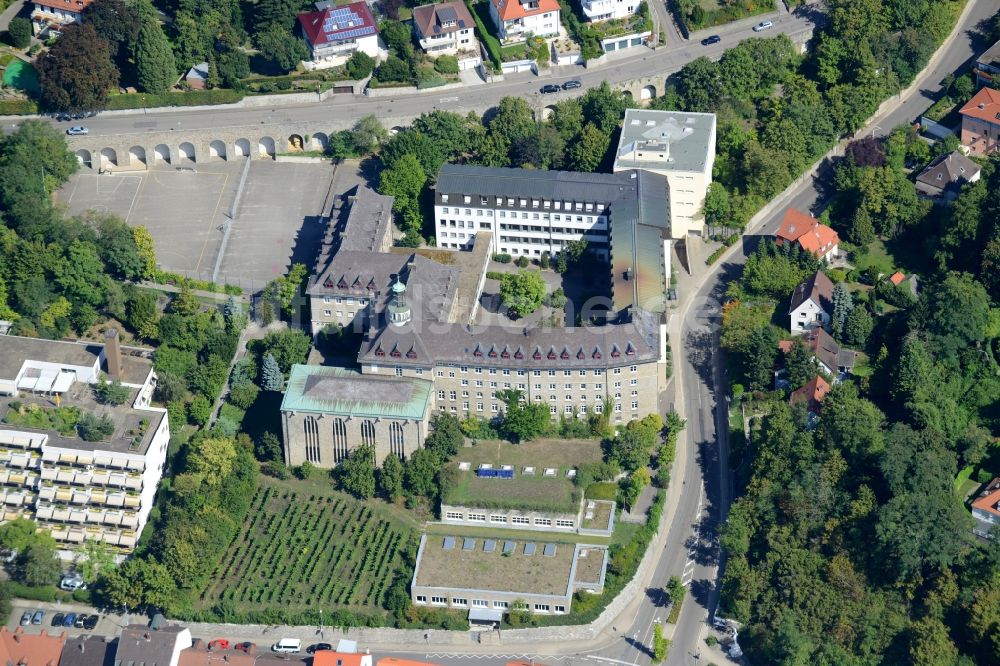 Luftaufnahme Bruchsal - Schulgebäude der Privates Gymnasium St. Paulusheim in Bruchsal im Bundesland Baden-Württemberg