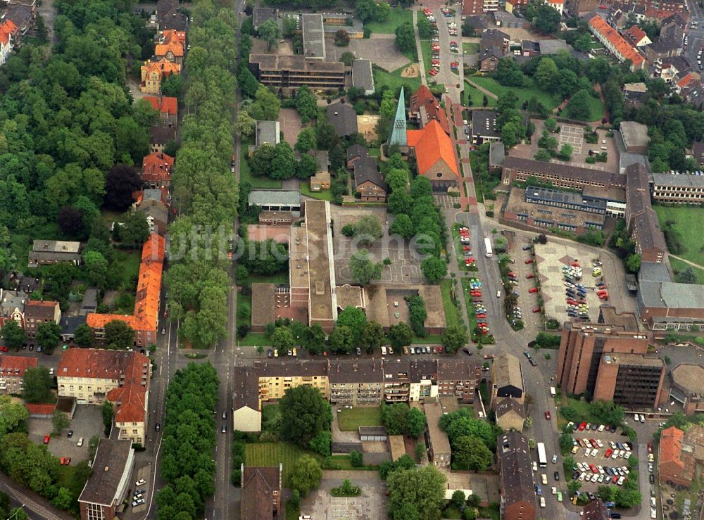 Luftbild Wesel - Schulgebäude der Realschule Mitte an der Martinistraße in Wesel im Bundesland Nordrhein-Westfalen