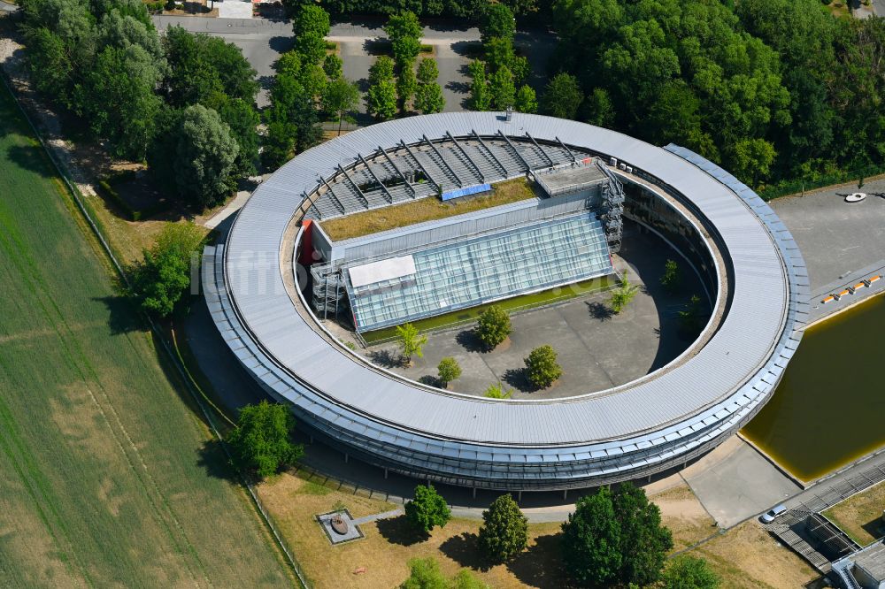 Luftaufnahme Flöha - Schulgebäude Samuel-von-Pufendorf-Gymnasium in Flöha im Bundesland Sachsen, Deutschland