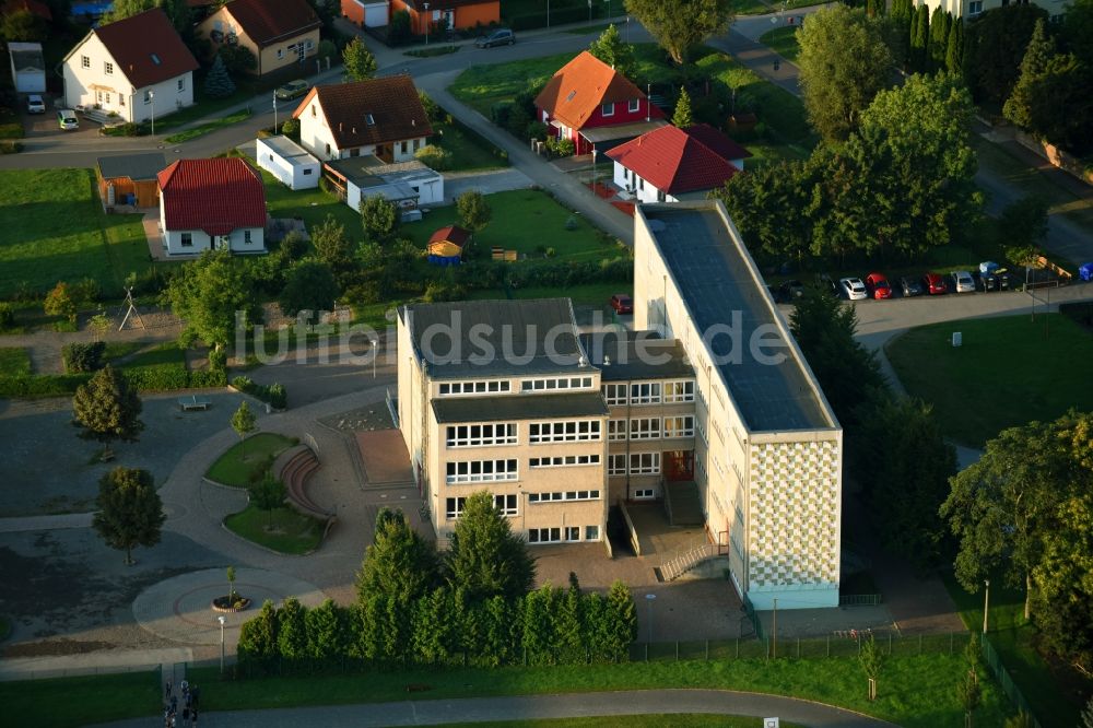 Falkenstein/Harz von oben - Schulgebäude der Sekundarschule Ludwig Gleim an der Konradsburger Straße in Falkenstein/Harz im Bundesland Sachsen-Anhalt, Deutschland