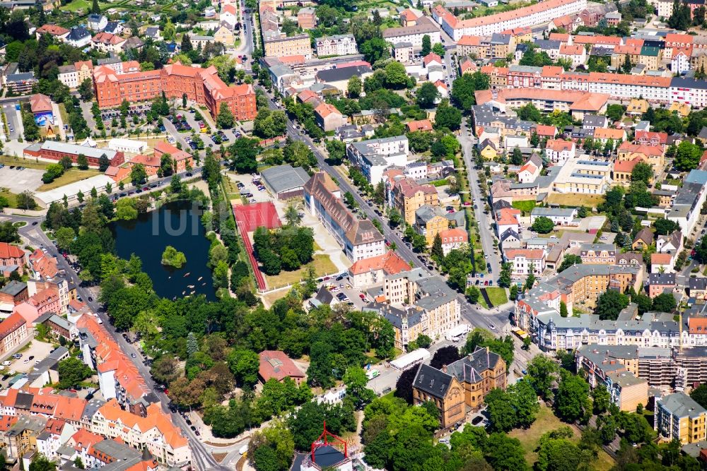 Lutherstadt Wittenberg von oben - Schulgebäude der Sekundarschule „Rosa Luxemburg“ in Lutherstadt Wittenberg im Bundesland Sachsen-Anhalt, Deutschland