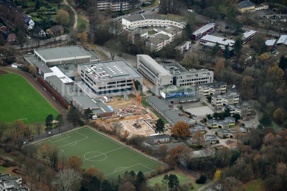 Hamburg aus der Vogelperspektive: Schulgebäude der Stadtteilschule Lohbrügge Binnenfeldredder im Ortsteil Lohbrügge in Hamburg