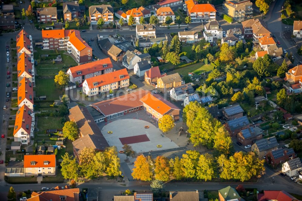 Werne von oben - Schulgebäude der Uhland-Schule Verein ÜMB e.V. im Ortsteil Ruhr Metropolitan Area in Werne im Bundesland Nordrhein-Westfalen