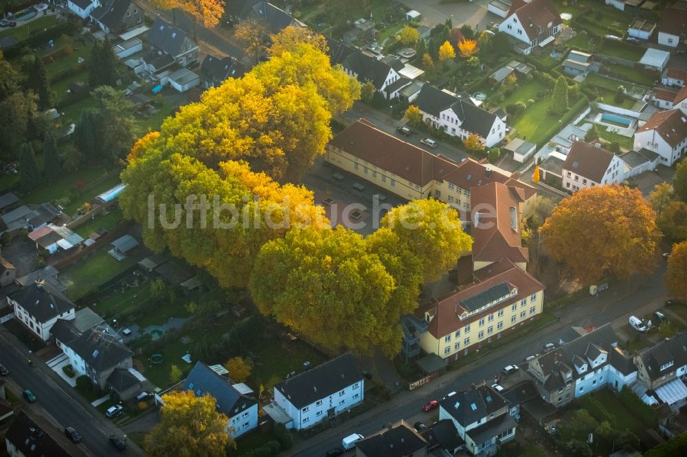 Gladbeck aus der Vogelperspektive: Schulgelände und Gebäudekomplex der Pestalozzi-Schule im herbstlichen Stadtteil Zweckel in Gladbeck im Bundesland Nordrhein-Westfalen