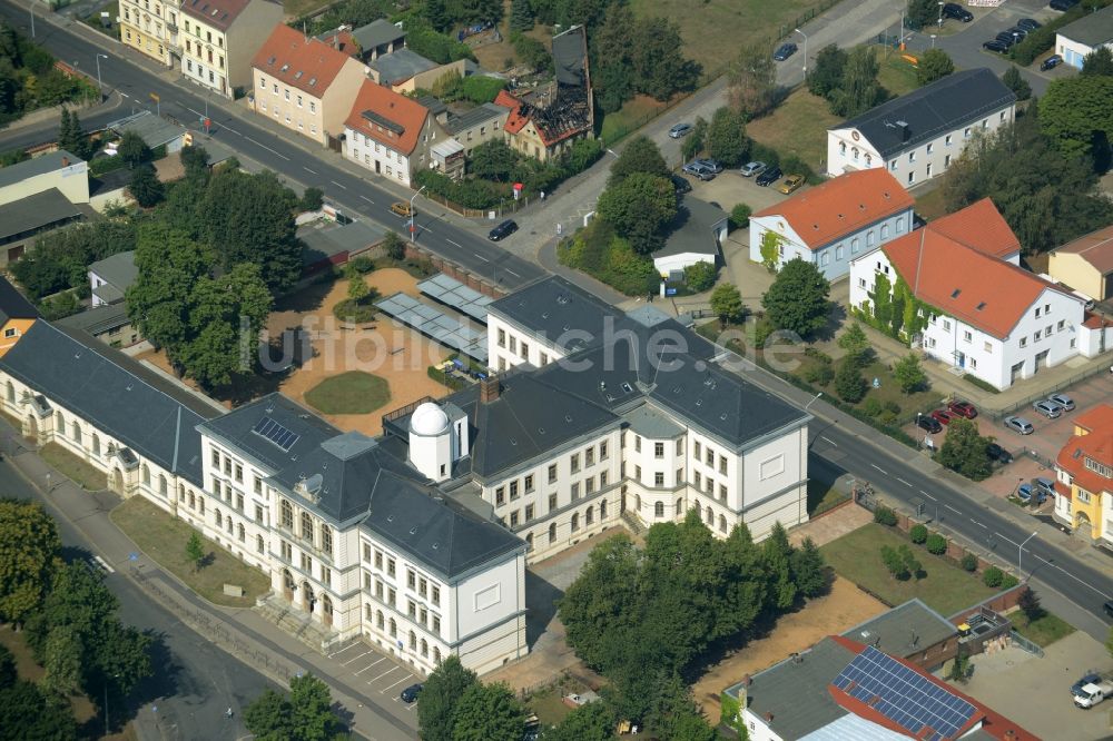 Großenhain von oben - Schulgelände und Gebäudekomplex des Werner-Von-Siemens- Gymnasium in Großenhain im Bundesland Sachsen