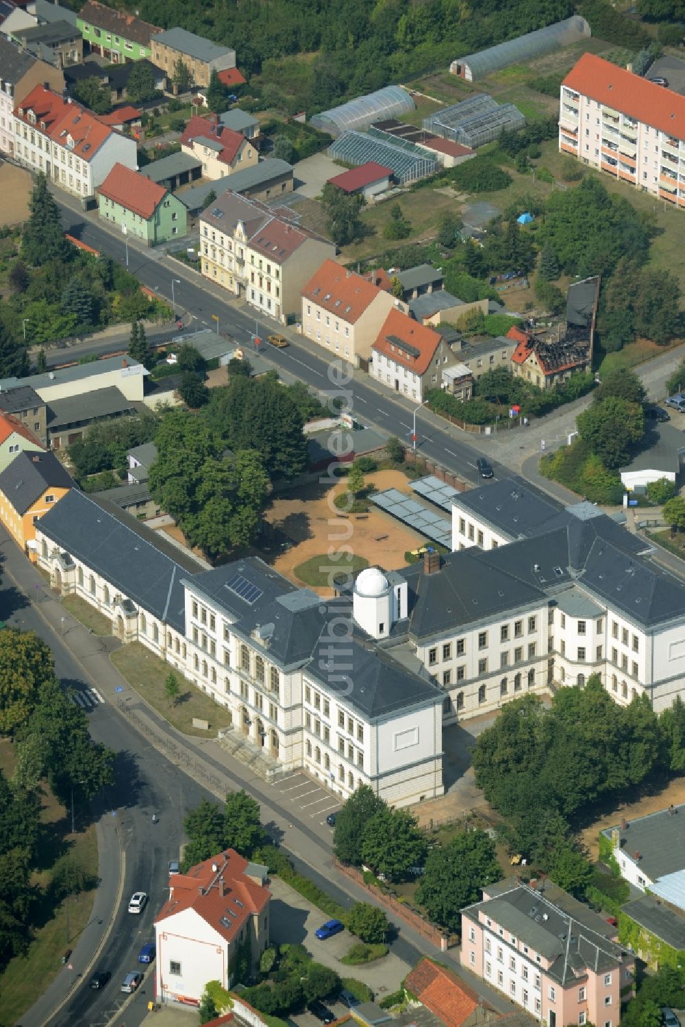 Luftbild Großenhain - Schulgelände und Gebäudekomplex des Werner-Von-Siemens- Gymnasium in Großenhain im Bundesland Sachsen