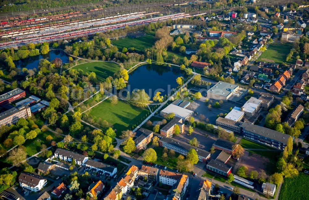 Luftbild Hamm - Schulgelände des Märkischen Gymnasiums am Friedrich-Ebert-Park in Hamm im Bundesland Nordrhein-Westfalen