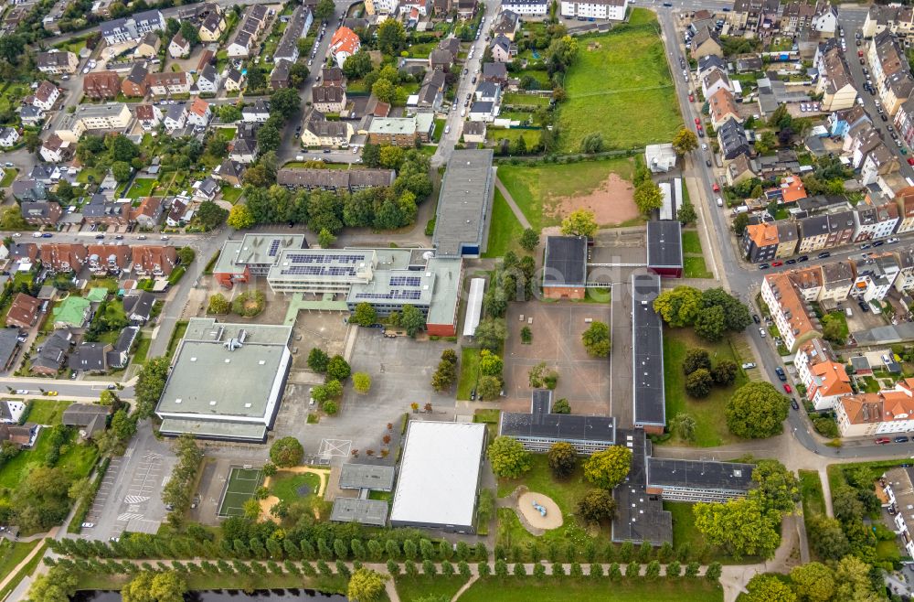 Hamm aus der Vogelperspektive: Schulgelände des Märkischen Gymnasiums am Friedrich-Ebert-Park in Hamm im Bundesland Nordrhein-Westfalen