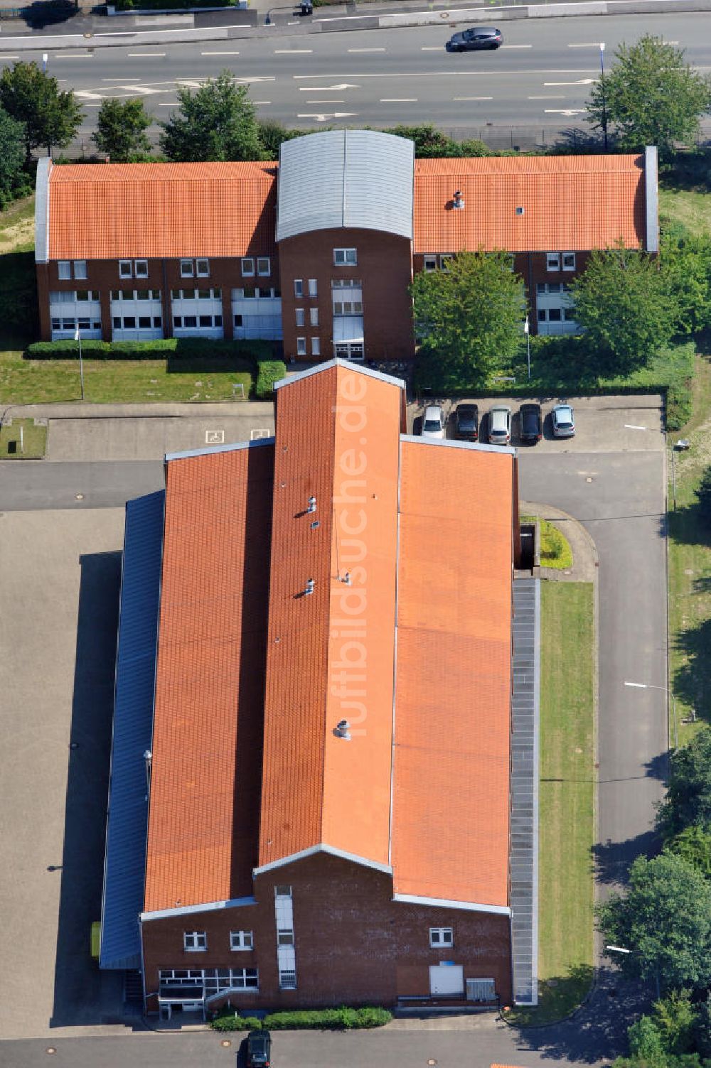 Luftaufnahme Unna - Schulungszentrum mit Lagerhalle in Unna in Nordrhein-Westfalen