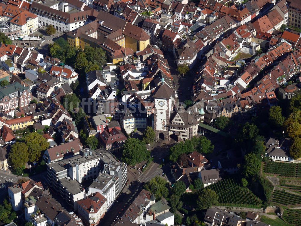 Luftaufnahme Freiburg im Breisgau - Schwabentor in Freiburg, Baden-Württemberg