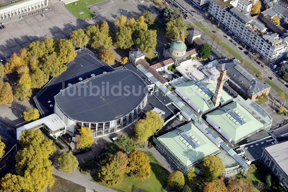 Luftbild Karlsruhe - Schwarzwaldhalle, Gartenhalle und Vierordtbad Karlsruhe