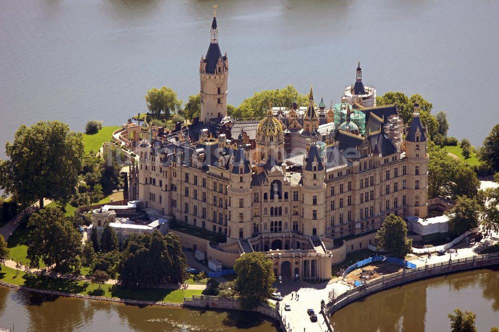 Schwerin von oben - Schweriner Schloss