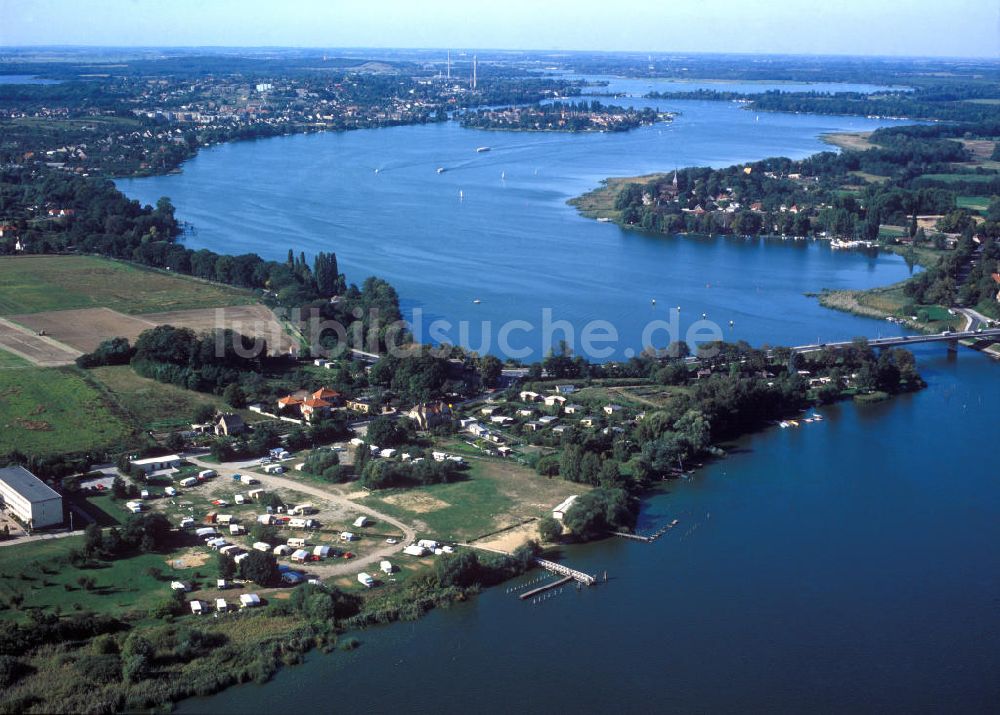 Schwielowsee von oben - Schwielowsee und Havel in Barandenburg