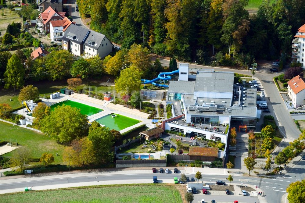 Luftbild Georgsmarienhütte - Schwimmbecken des Freibades des Panoramabades in Georgsmarienhütte im Bundesland Niedersachsen, Deutschland