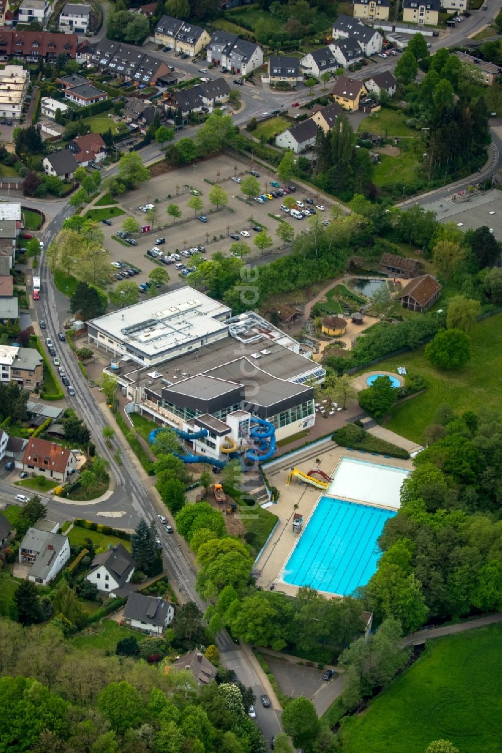 Luftaufnahme Gevelsberg - Schwimmbecken des Freibades Schwimm In in Gevelsberg im Bundesland Nordrhein-Westfalen