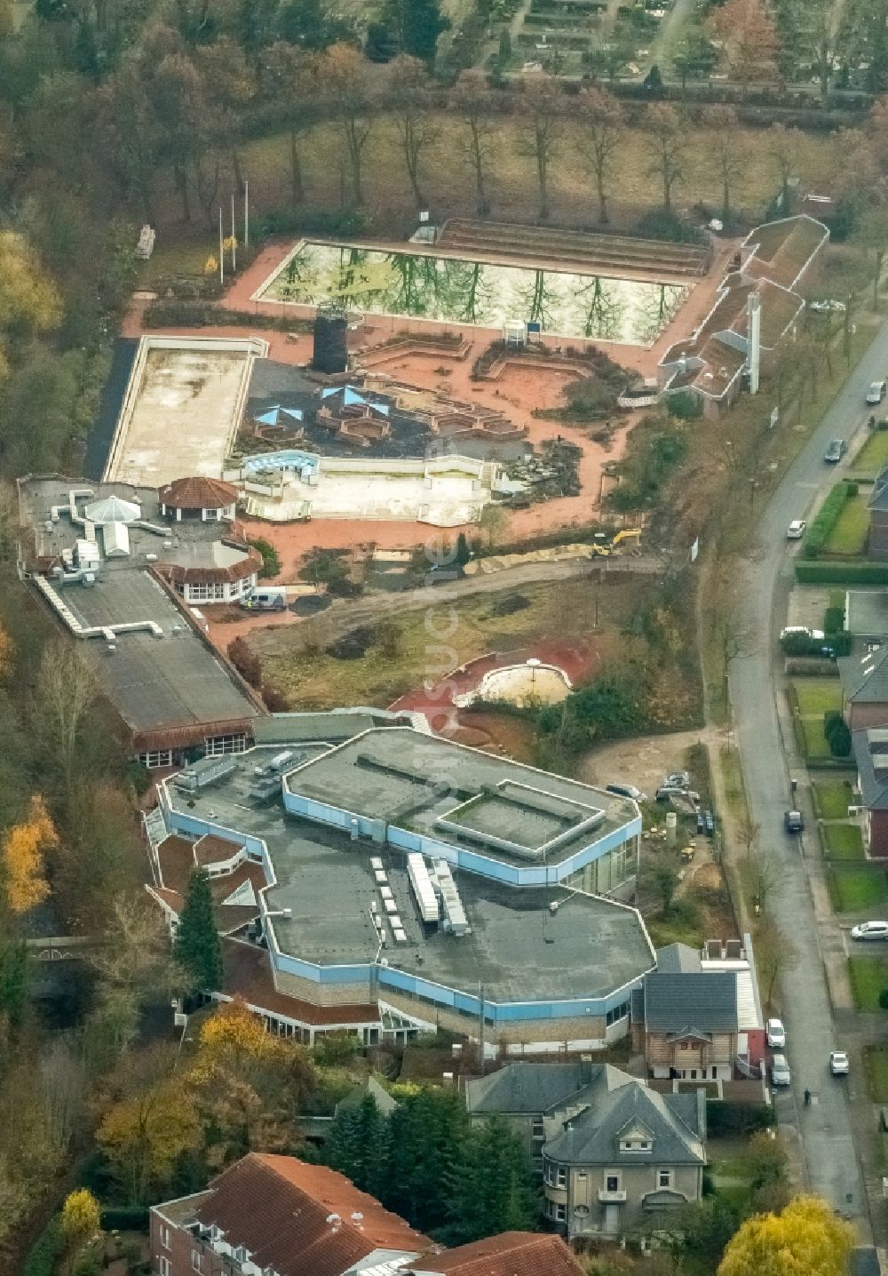 Werne aus der Vogelperspektive: Schwimmbecken des Freibades Solebad casa medici im Ortsteil Ruhr Metropolitan Area in Werne im Bundesland Nordrhein-Westfalen