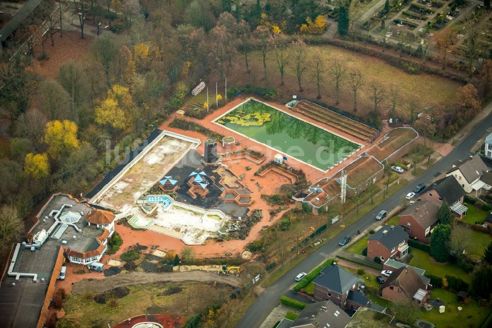 Werne von oben - Schwimmbecken des Freibades Solebad casa medici im Ortsteil Ruhr Metropolitan Area in Werne im Bundesland Nordrhein-Westfalen