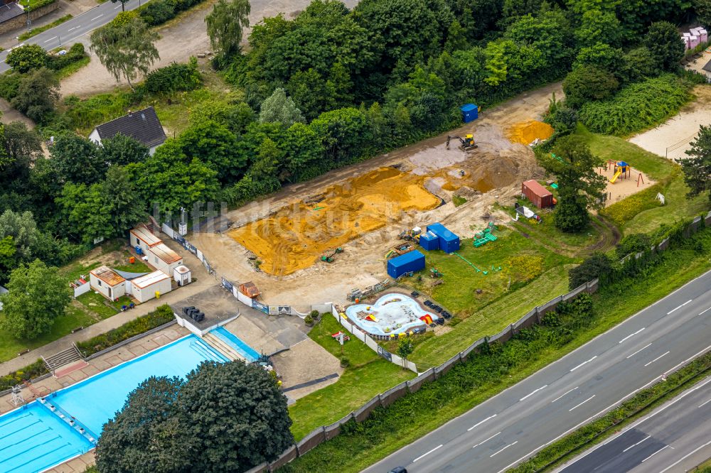 Luftbild Bottrop - Schwimmbecken des Freibades Stenkhoff-Bad an der Stenkhoffstraße in Bottrop im Bundesland Nordrhein-Westfalen, Deutschland