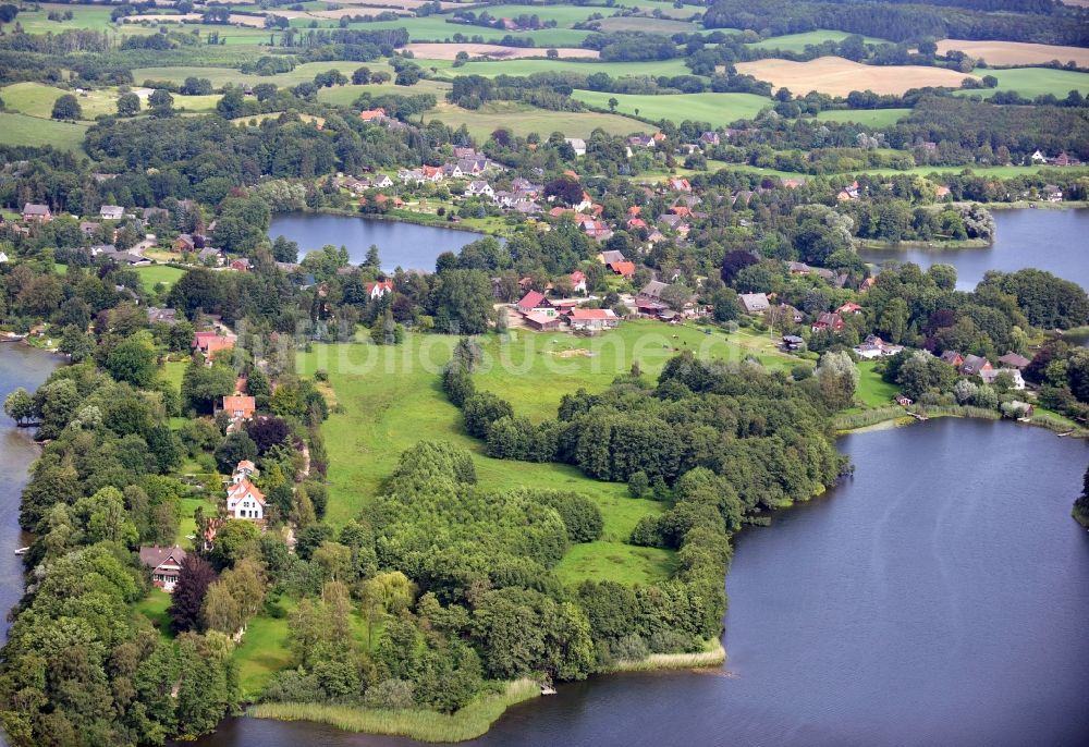 Plön aus der Vogelperspektive: Südliche Bucht des Langensees in Plön in Schleswig-Holstein