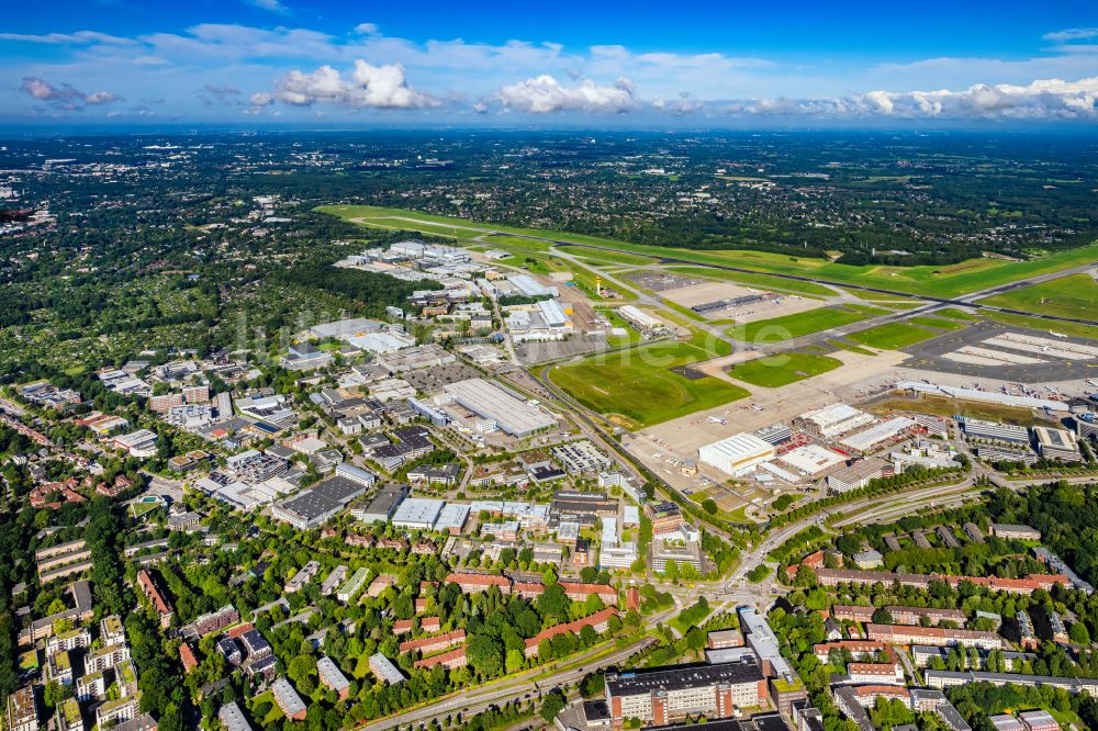 Hamburg von oben - Südliches Gewerbegebiet Flughafen Fuhlsbüttel in Hamburg, Deutschland