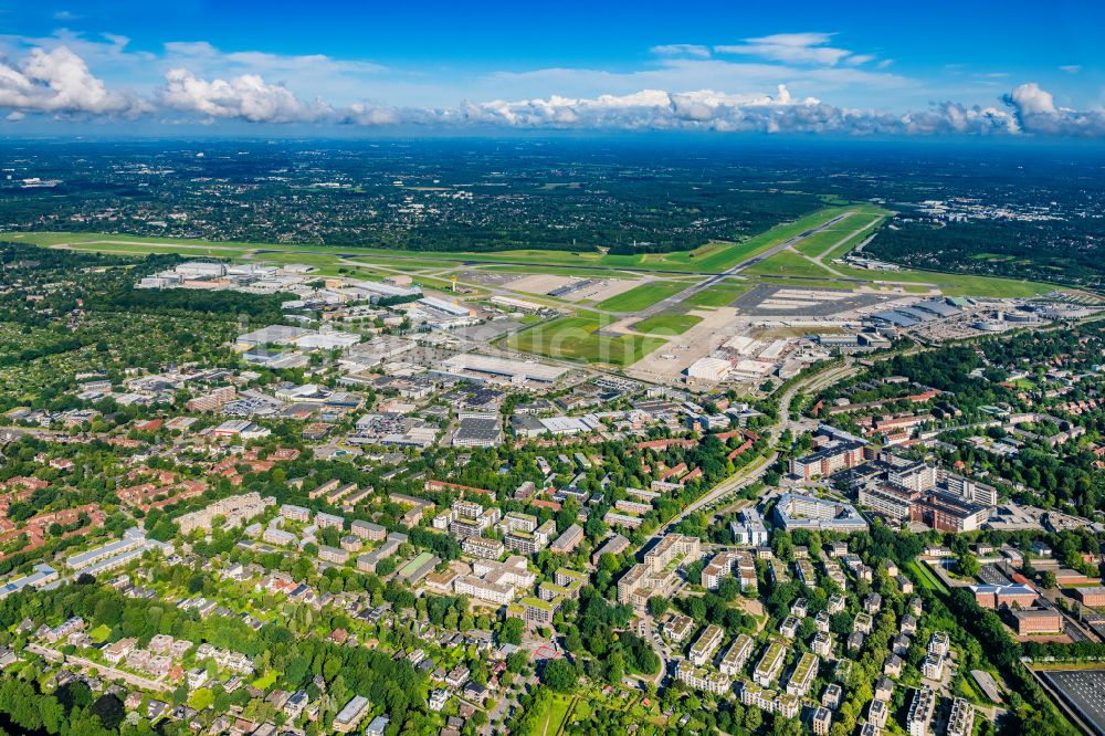 Hamburg von oben - Südliches Gewerbegebiet Flughafen Fuhlsbüttel in Hamburg, Deutschland