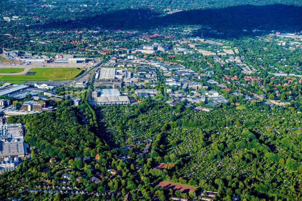 Hamburg von oben - Südliches Gewerbegebiet Flughafen Fuhlsbüttel in Hamburg, Deutschland