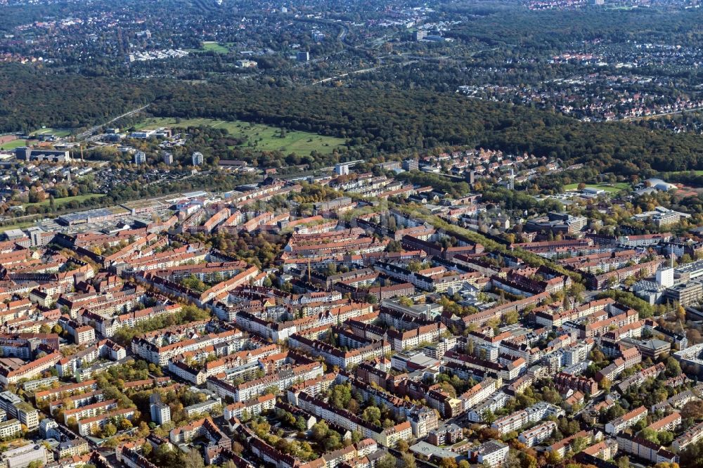 Luftaufnahme Hannover - Südstadt in Hannover im Bundesland Niedersachsen, Deutschland