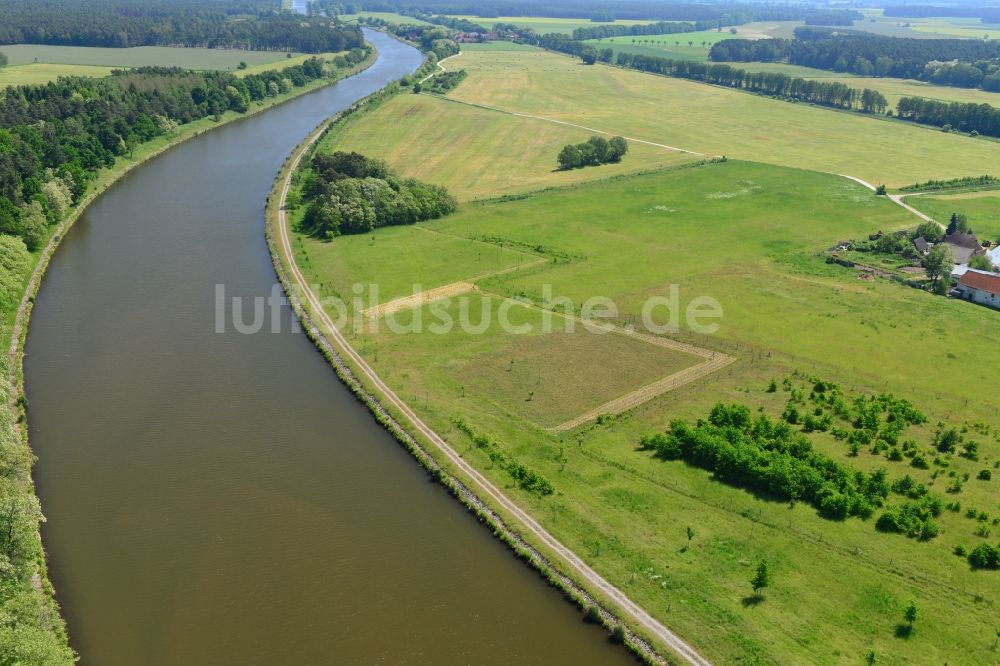 Kade OT Kader Schleuse von oben - Südufer Elbe-Havel-Kana Einstich Bliecke bis Kade im Bundesland Sachsen-Anhalt