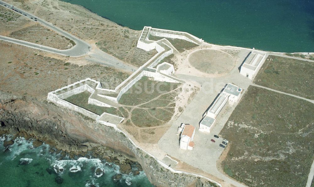 Luftaufnahme Ponta de Sagres - Südwestspitze des europäischen Festlands - Cabo de São Vicente bei Sagres in Portugal