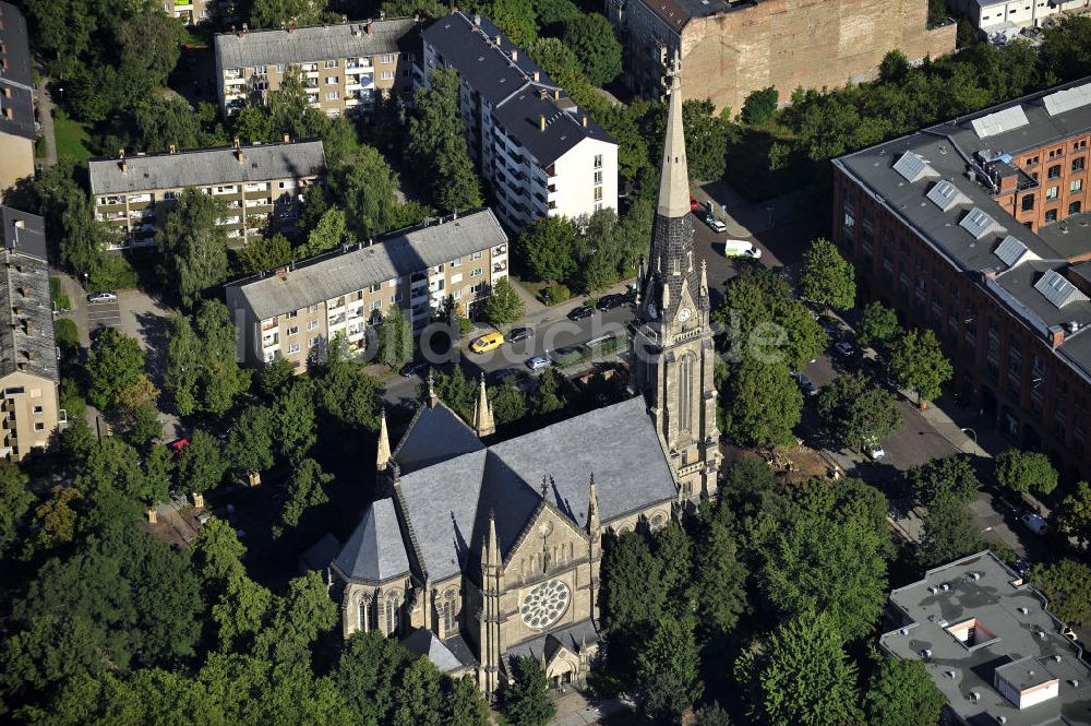 Luftaufnahme Berlin - Sebastiankirche in Berlin- Gesundbrunnen