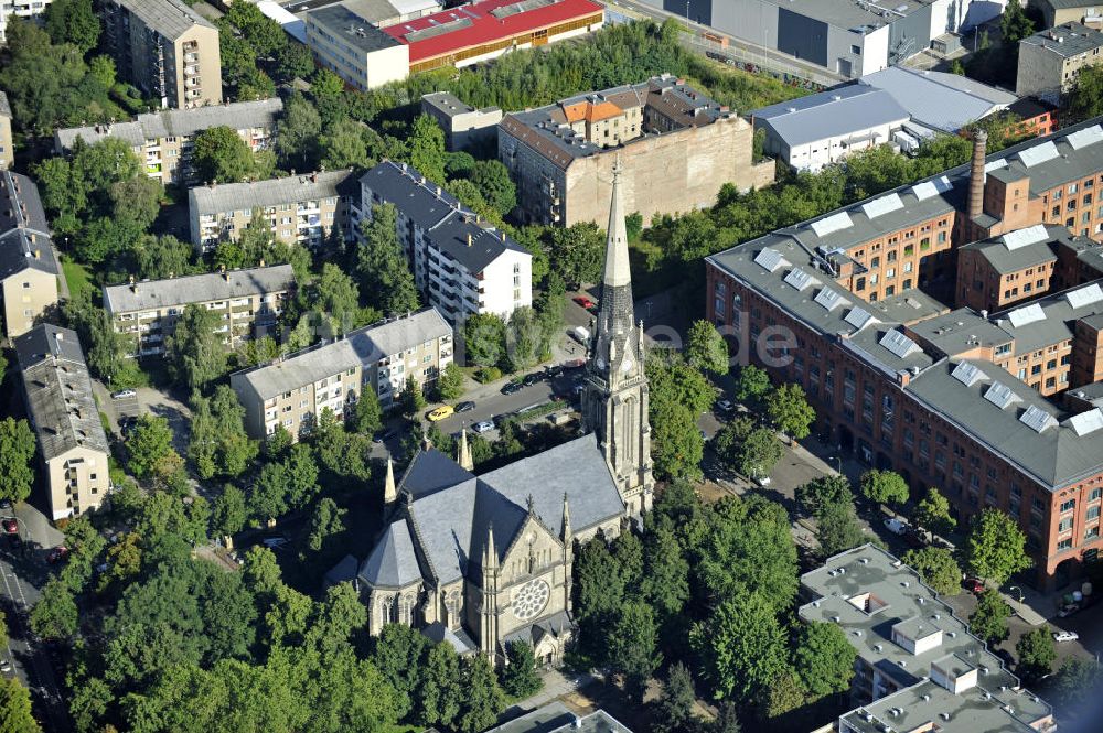 Luftbild Berlin - Sebastiankirche in Berlin- Gesundbrunnen