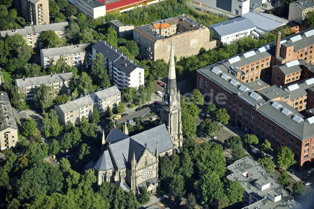 Luftaufnahme Berlin - Sebastiankirche in Berlin- Gesundbrunnen