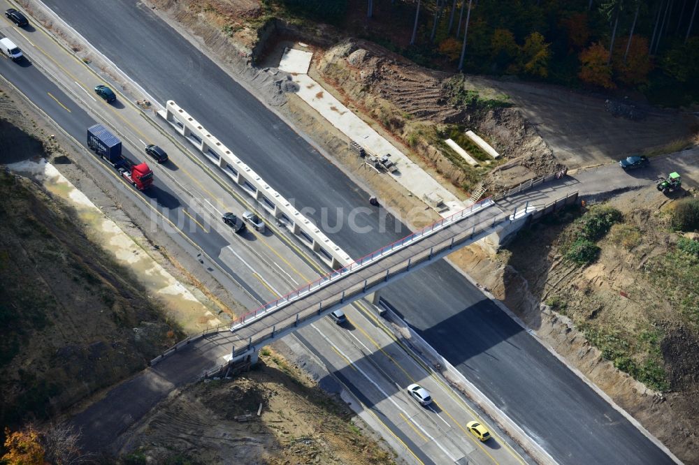 Bockenem von oben - Sechsstreifiger Ausbau der Bundesautobahn BAB A7 bei Bockenem im Bundesland Niedersachsen