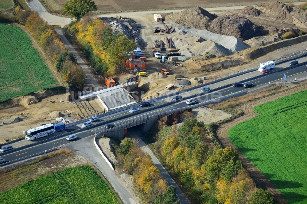 Raddeckenstedt aus der Vogelperspektive: Sechsstreifiger Ausbau der Bundesautobahn BAB A7 bei Raddeckenstedt im Bundesland Niedersachsen