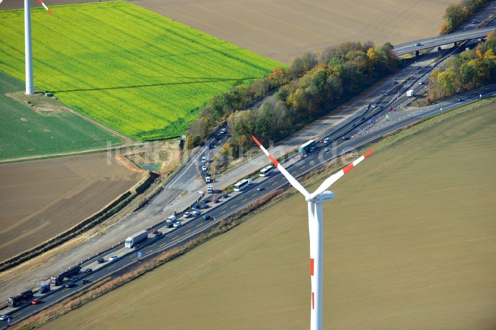 Luftaufnahme Raddeckenstedt - Sechsstreifiger Ausbau der Bundesautobahn BAB A7 bei Raddeckenstedt im Bundesland Niedersachsen