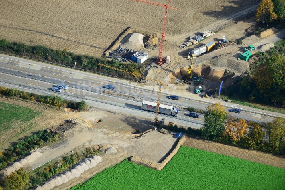 Rhüden aus der Vogelperspektive: Sechsstreifiger Ausbau der Bundesautobahn BAB A7 bei Rhüden im Bundesland Niedersachsen