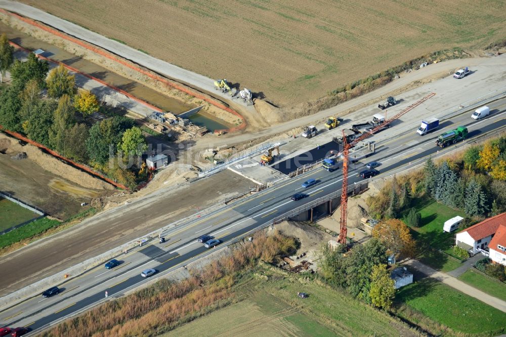 Rhüden aus der Vogelperspektive: Sechsstreifiger Ausbau der Bundesautobahn BAB A7 bei Rhüden im Bundesland Niedersachsen