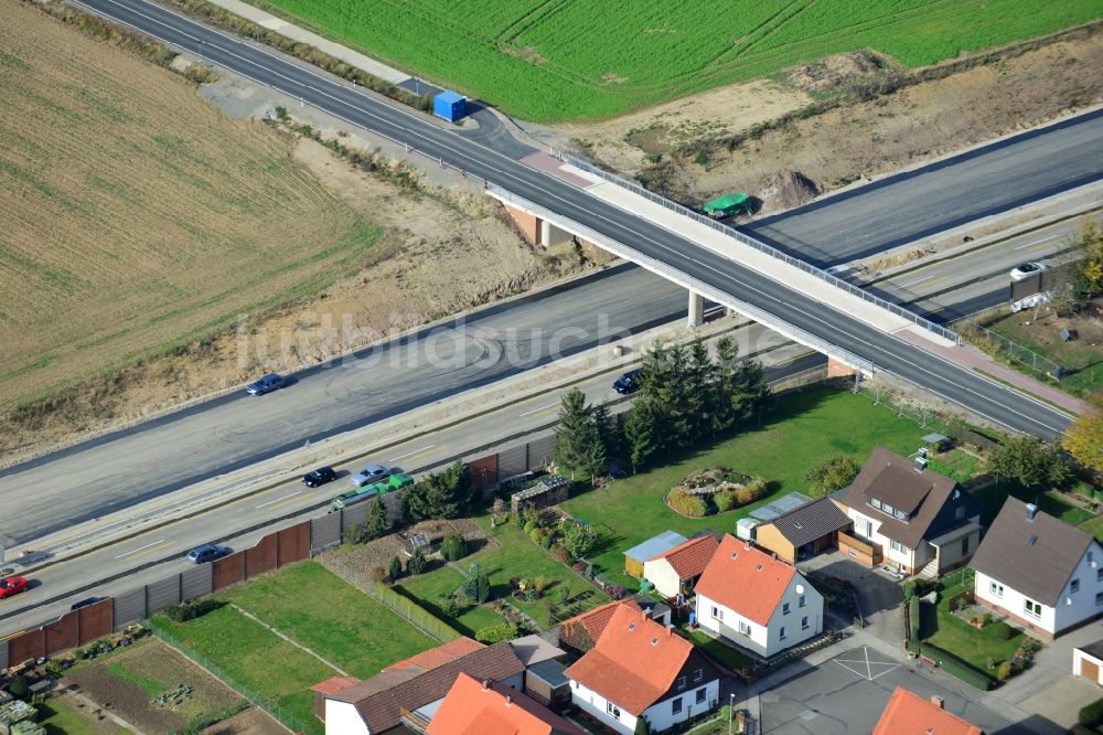 Rhüden von oben - Sechsstreifiger Ausbau der Bundesautobahn BAB A7 bei Rhüden im Bundesland Niedersachsen