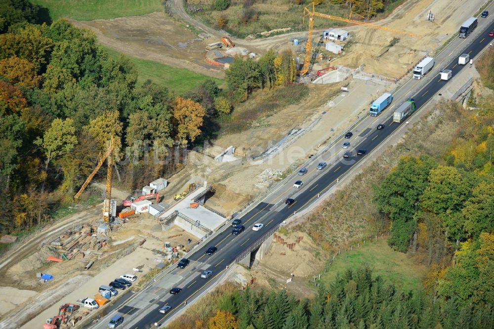 Luftaufnahme Wohldenberg - Sechsstreifiger Ausbau der Bundesautobahn BAB A7 bei Wohldenberg im Bundesland Niedersachsen